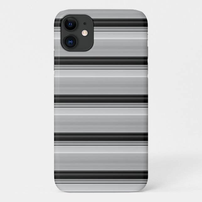 Funda De Case-Mate Para iPhone Rayas grises negras lindas (Reverso)