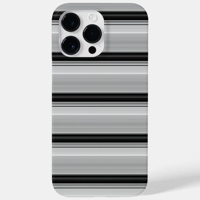 Funda De Case-Mate Para iPhone Rayas grises negras lindas (Reverso)
