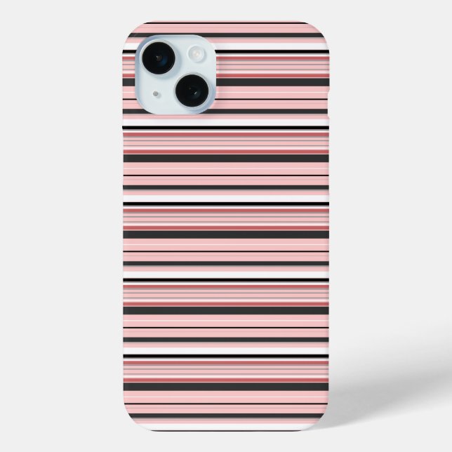 Funda De Case-Mate Para iPhone Rayas grises rosadas lindas (Reverso )