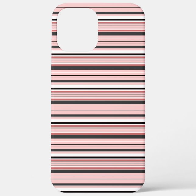 Funda De Case-Mate Para iPhone Rayas grises rosadas lindas (Reverso )