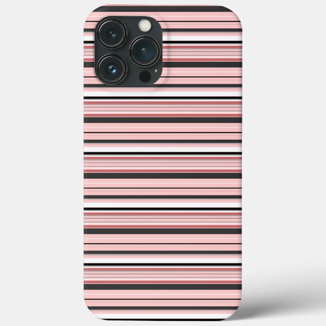 Funda De Case-Mate Para iPhone Rayas grises rosadas lindas (Reverso )