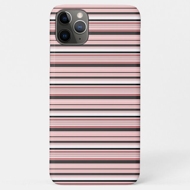Funda De Case-Mate Para iPhone Rayas grises rosadas lindas (Reverso)