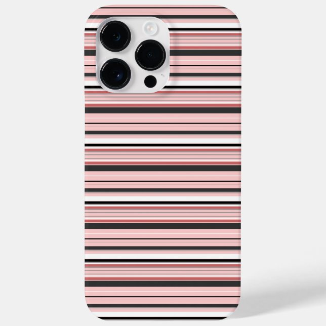 Funda De Case-Mate Para iPhone Rayas grises rosadas lindas (Reverso)