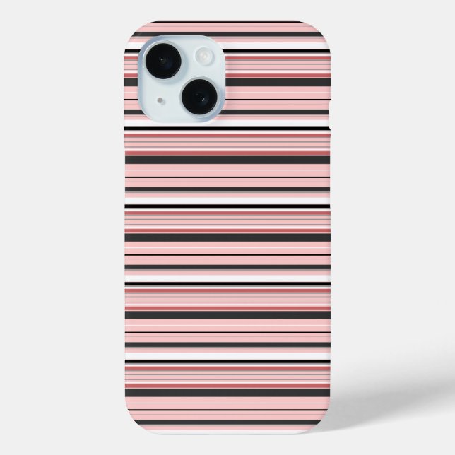 Funda De Case-Mate Para iPhone Rayas grises rosadas lindas (Reverso )