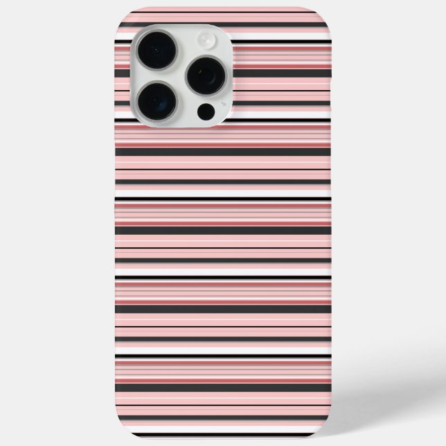 Funda De Case-Mate Para iPhone Rayas grises rosadas lindas (Reverso )