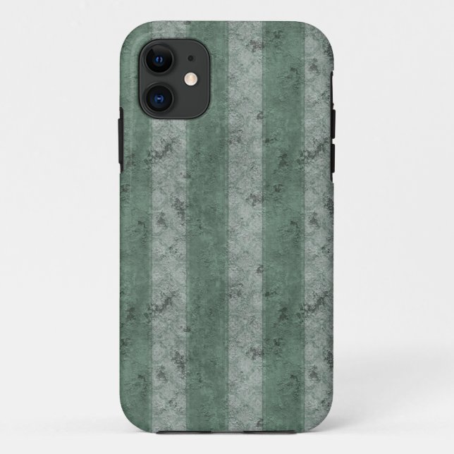 Funda De Case-Mate Para iPhone Rayas Grunge Verdes (Reverso)