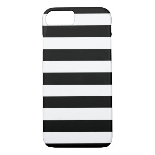 Funda Para iPhone 8/7 Rayas horizontales anchas blancos y negros de moda