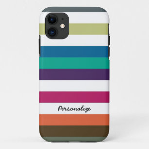 Funda Para iPhone 11 Rayas horizontales grandes intrépidas femeninas y