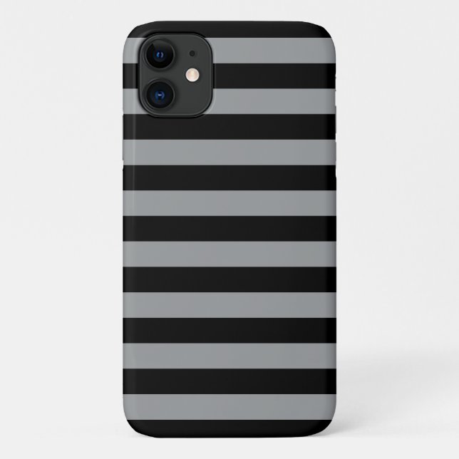 Funda De Case-Mate Para iPhone Rayas (líneas paralelas) - Gris negro (Reverso)