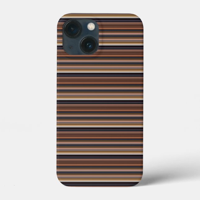 Funda De Case-Mate Para iPhone Rayas marrones azules lindas (Reverso )
