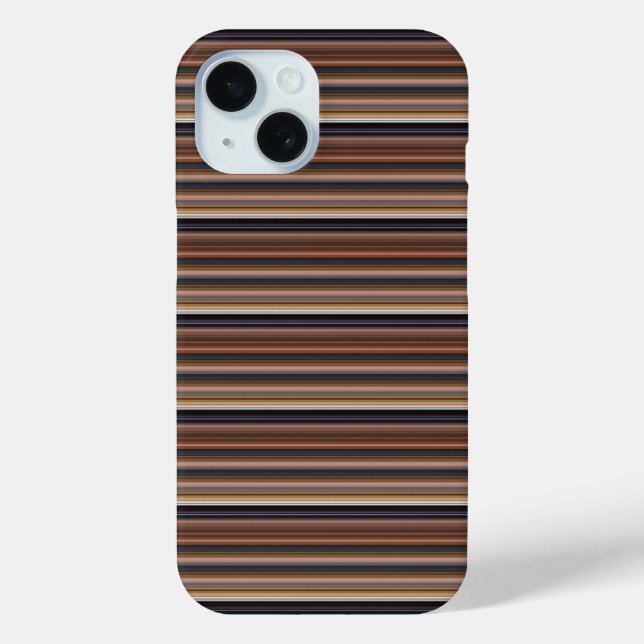 Funda De Case-Mate Para iPhone Rayas marrones azules lindas (Reverso )