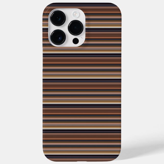 Funda De Case-Mate Para iPhone Rayas marrones azules lindas (Reverso)