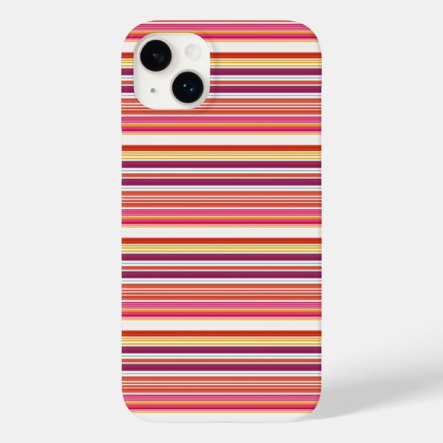 Funda De Case-Mate Para iPhone Rayas marrones rosadas lindas (Reverso )