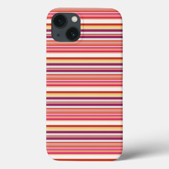 Funda De Case-Mate Para iPhone Rayas marrones rosadas lindas (Reverso)