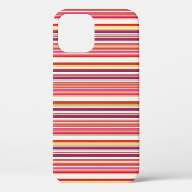 Funda De Case-Mate Para iPhone Rayas marrones rosadas lindas (Reverso )