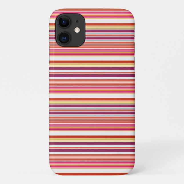 Funda De Case-Mate Para iPhone Rayas marrones rosadas lindas (Reverso)