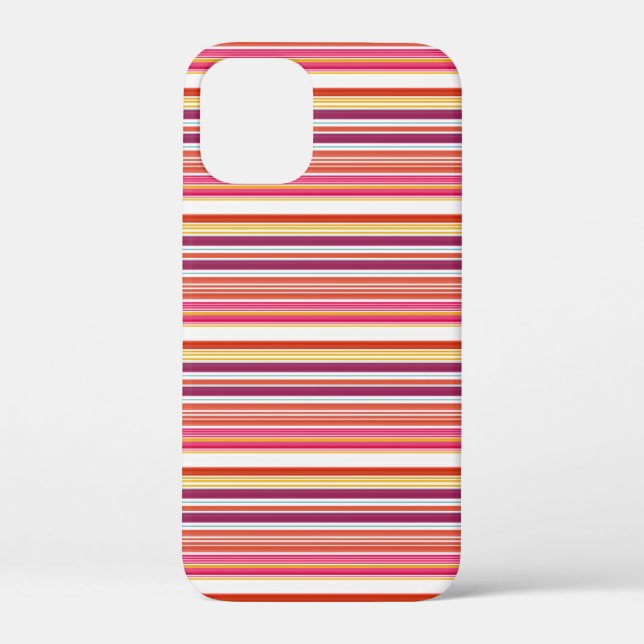 Funda De Case-Mate Para iPhone Rayas marrones rosadas lindas (Reverso )