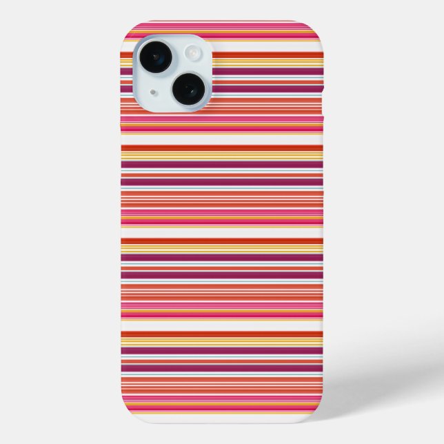 Funda De Case-Mate Para iPhone Rayas marrones rosadas lindas (Reverso )