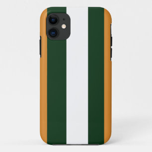 Funda Para iPhone 11 Rayas marrones, verdes y blancas oscuras