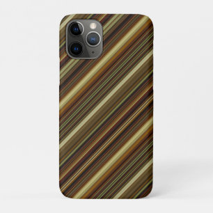 Funda Para iPhone 11 Pro Rayas Marrones Verdes y Doradas