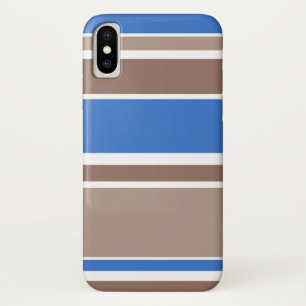 Funda Para iPhone X Rayas marrones y azules