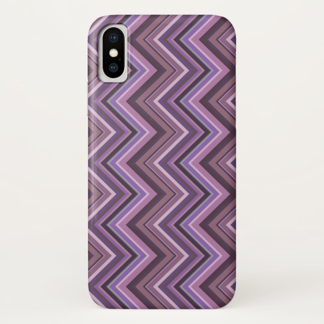Funda De Case-Mate Para iPhone Rayas Mauve zigzag (Reverso)