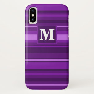 Funda Para iPhone X Rayas moradas monográficas