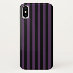 Funda Para iPhone X Rayas moradas y negras oscuras