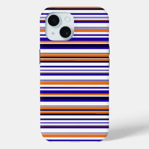 Funda Para iPhone 15 Rayas naranjas azules
