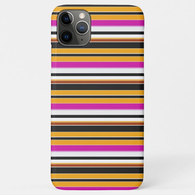 Funda De Case-Mate Para iPhone Rayas naranjas negras lindas (Reverso)