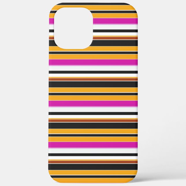 Funda De Case-Mate Para iPhone Rayas naranjas negras lindas (Reverso )