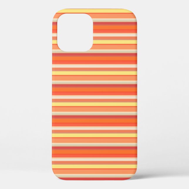 Funda De Case-Mate Para iPhone Rayas naranjas rojas lindas (Reverso )