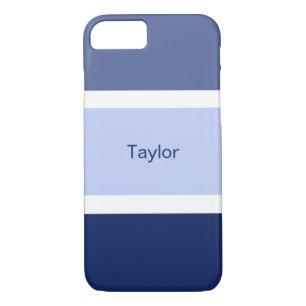Funda Para iPhone 8/7 Rayas náuticas personalizado Azul y Blanco