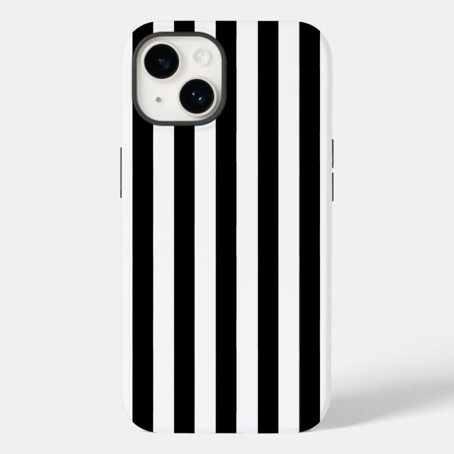 Funda De Case-Mate Para iPhone Rayas Negra Y Blanca (Reverso )