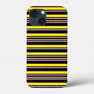 Funda Para iPhone 13 Mini Rayas negras amarillas lindas