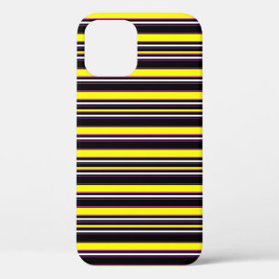 Funda Para iPhone 12 Pro Rayas negras amarillas lindas