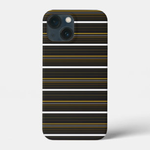 Funda Para iPhone 13 Mini Rayas negras amarillas lindas 