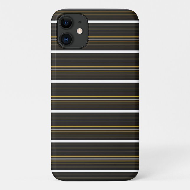 Funda De Case-Mate Para iPhone Rayas negras amarillas lindas  (Reverso)