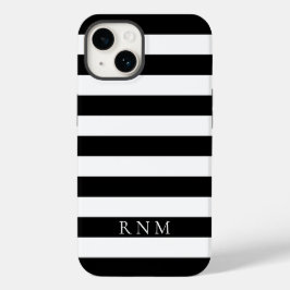 Funda Para iPhone 14 De Case-Mate Rayas negras profundas Nombre o Monograma iPhone 1
