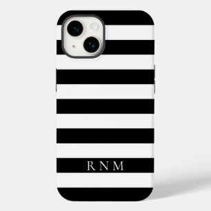 Funda Para iPhone 14 De Case-Mate Rayas negras profundas Nombre o Monograma iPhone 1