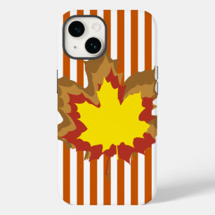 Funda Para iPhone 14 De Case-Mate Rayas otoñales quemadas con hojas