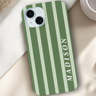 Funda Para iPhone 15 Rayas Personalizadas Verde