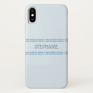 Funda Para iPhone X Rayas Purpurinas azul turbulentas personalizadas
