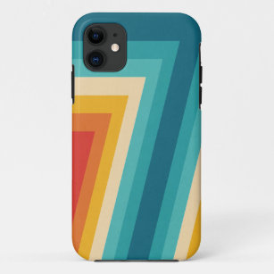 Funda Para iPhone 11 Rayas retras coloridas -   diseño de 70s 80s