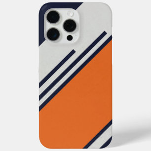 Funda Para iPhone 15 Pro Max Rayas retro en Naranja azul