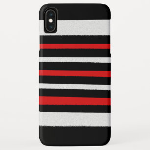 Funda Para iPhone XS Max Rayas rojas blancas negras Patrones simples de Gua