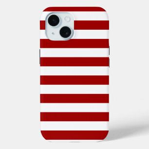Funda Para iPhone 15 Rayas rojas y blancas de Apple con caramelo oscuro