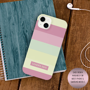 Funda Para iPhone 14 Plus De Case-Mate Rayas rosadas Rubor verde limón amarillo claro per