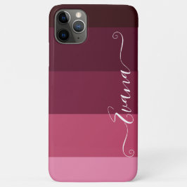 Funda Para iPhone 11 Pro Max Rayas rosadas y marrones ColorBlock Personaliza No