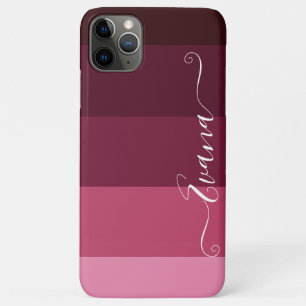 Funda Para iPhone 11 Pro Max Rayas rosadas y marrones ColorBlock Personaliza No